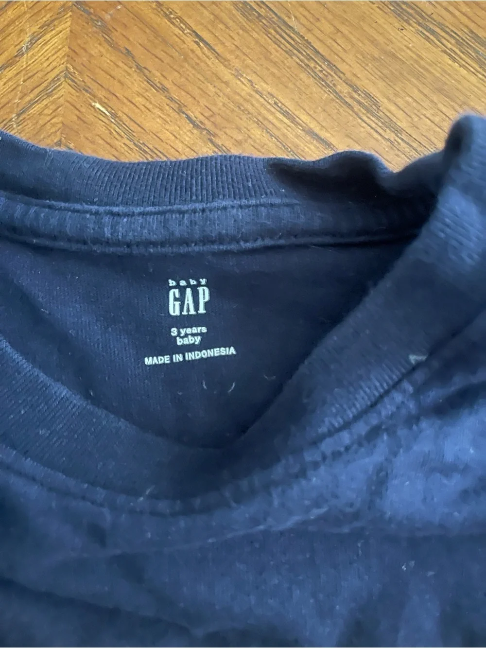 GAP Navy and Mustard Colorblock Long-Sleeve Tee